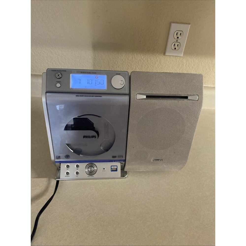Philips  Micro Stereo System MCM275 CD Radio w/ Speaker MP3   NO Remote